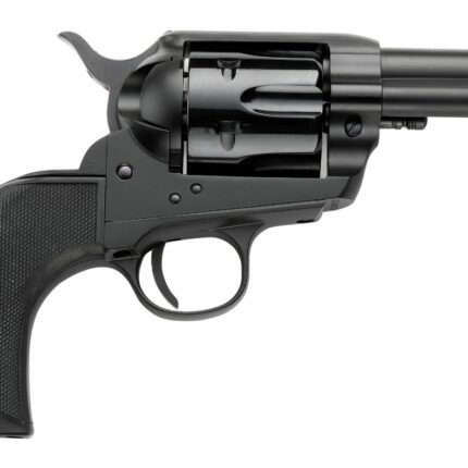 Pietta PFI38ALLOYAS312CB 38 Super 6 Shot 3.50" Matte Black Steel Frame & Barrel, Black Checkered Grip