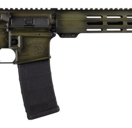 Shark Coast Tactical 300-044-1000-14 Distressed 5.56 NATO 30+1 16" Black Melonite Threaded Barrel, Green Distressed Cerakote Aluminum Receiver w/Picatinny Rail, M-LOK Handguard, Magpul MOE SL Black Po
