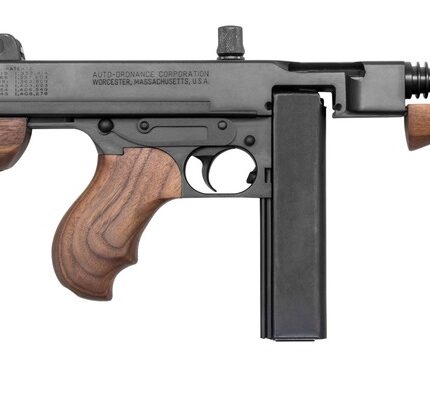 Thompson T1BSB 1927A-1 T1BSB Deluxe Carbine SBR 45 ACP 20+1 10.50" Blued Finned Barrel w/Compensator, Blued Steel Receiver, Walnut Vertical Grip Forend, Detachable American Walnut Buttstock & Grip