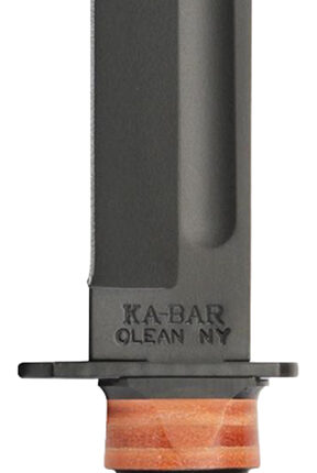 Ka-Bar 1317 Dog's Head Utility Knife 7" Fixed Clip Point Plain Black 1095 Cro-Van Blade, Brown Leather Handle, Includes Sheath