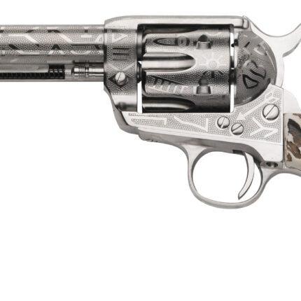 Taylors & Company OG1407 1873 Cattle Brand 357 Mag 6rd 5.50" Nickel Engraved Imitation Stag Grip