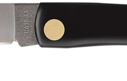 Case 00095 Sod Buster Jr. 2.80" Folding Skinner Plain Etched As-Ground Stainless Steel Blade Black Synthetic Handle