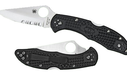 Spyderco C11SBK Delica 4  2.88" Folding Drop Point Serrated VG-10 SS Blade/Black  Textured FRN Handle Includes Pocket Clip