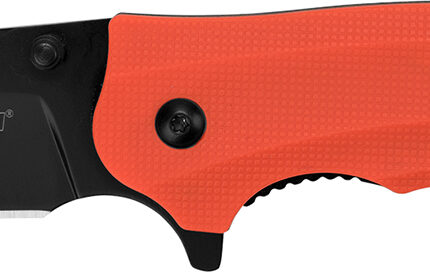 Kershaw 8650 Barricade  3.50" Folding Drop Point Plain Black Oxide 8Cr13MoV SS Blade Orange Glass-Filled Nylon Handle Features Glass Breaker Includes Pocket Clip