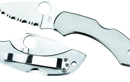 Spyderco C28P Dragonfly 2  2.31" Folding Clip Point Serrated VG-10 SS Blade Stainless Steel Handle Includes Pocket Clip