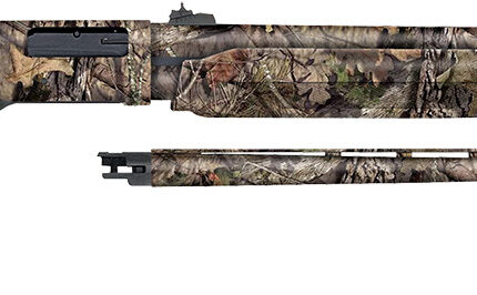 Mossberg 54183 500 Combo 20 Gauge 5+1 3" 26" Overall Mossy Oak Break-Up Country, Vent Rib/24" Slugster Barrels,  Fixed Synthetic Stock, Fully Rifled Bore Choke