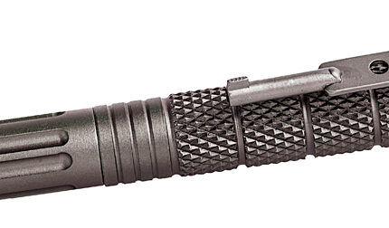 Uzi Accessories UZITACPEN4GM Tactical Pen  Gun Metal Aluminum 6" Features Glass Breaker/Cuff Key