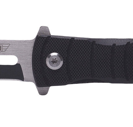 Uzi Accessories UZKFDR014 Mossad III 3.50" Folding Spear Point Plain Black/Silver Stainless Steel Blade Black G10 Handle Features Glass Breaker Includes Metal Clip