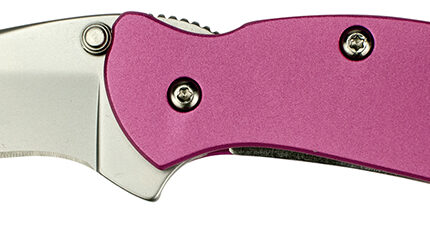 Kershaw 1600PINK Chive  1.90" Folding Drop Point Plain Bead Blasted 420HC SS Blade Pink Anodized Aluminum Handle Includes Pocket Clip