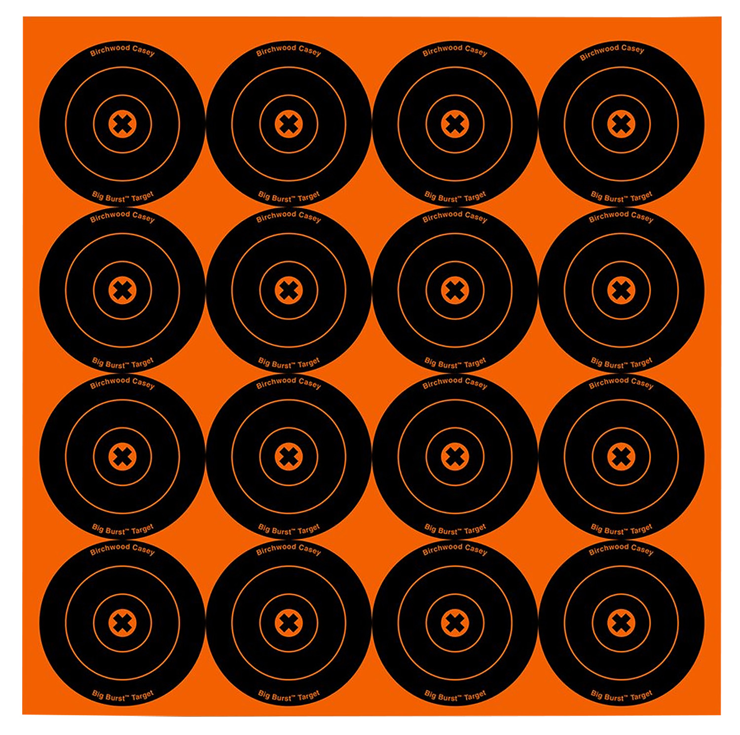 Birchwood Casey 36348 Big Burst Revealing Target Self-Adhesive Paper Black/Orange 3" Bullseye 48 Pack