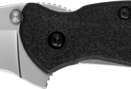 Kershaw 1620 Scallion  2.40" Folding Flipper Plain Bead Blasted 420HC SS Blade Black Glass-Filled Nylon Handle Includes Pocket Clip