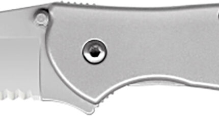 Kershaw 1660ST Leek  3" Folding Drop Point Part Serrated Bead Blasted 14C28N Steel Blade Bead Blasted 410 Stainless Steel Handle Includes Pocket Clip