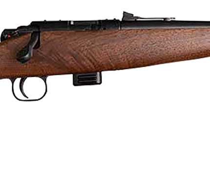 Crickett KSA20411 Model 722 Sporter Compact Youth 22 LR 7+1 16.25" Blued Barrel & Receiver, Fixed Front/Adjustable Rear Sights, Walnut Stock w/13.5" LOP, Rebounding Firing Pin Safety
