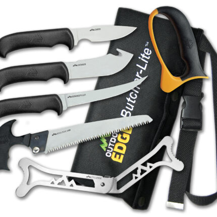 Outdoor Edge BL1 ButcherLite  4.30"/4.50"/5.9"/6" Folding Plain/Saw 420J2 Stainless Steel Blade FRN Black Handle