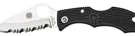 Spyderco LBKS3 Ladybug 3  1.94" Folding Modified Clip Point Serrated VG-10 SS Blade Black FRN Handle