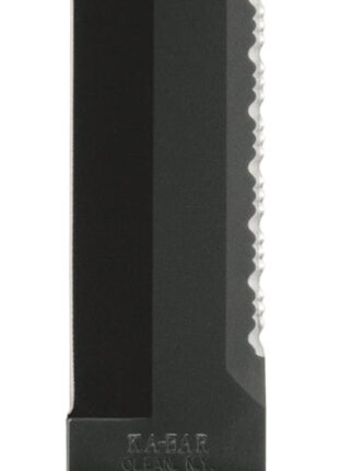 Ka-Bar 2211 Big Brother  9.38" Fixed Top Serrated/Bottom Straight Plain Black 1095 Cro-Van Blade, Black Kraton G Handle, Includes Sheath