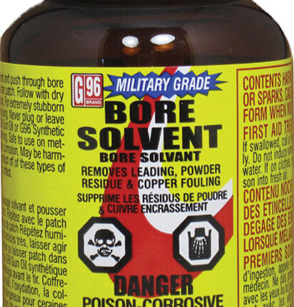 G96 1108 Military Grade Bore Solvent Removes Powder, Lead, Plastic Fouling 4 oz Jar