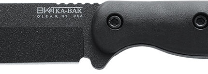 Ka-Bar BK16 Becker  4.38" Fixed Drop Point Plain Black 1095 Cro-Van Blade, Black Ultramid Handle, Includes Sheath