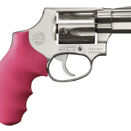 Hogue 67007 OverMolded Monogrip Cobblestone Pink Rubber with Finger Grooves for Taurus 85