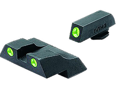 Meprolight USA 102263101 Tru-Dot Sight Set Green Tritium Front & Rear, Compatible w/Glock 26/27,  Post/Dovetail Mount