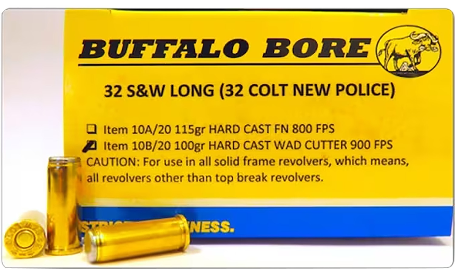 Buffalo Bore Ammunition 18B20 Personal Defense Strictly Business 500S&W Mag 440gr Gas Checked Lead Flat Nose 20 Per Box/12 Case