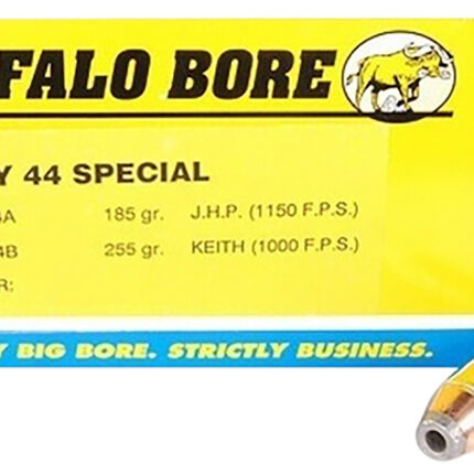 Buffalo Bore Ammunition 14A20 Heavy Strictly Business 44S&W Spl 180gr Jacket Hollow Point 20 Per Box/12 Case