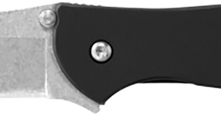 Kershaw 1660SWBLK Leek  3" Folding Drop Point Plain Stonewashed 14C28N Steel Blade Black Anodized Aluminum Handle Includes Pocket Clip