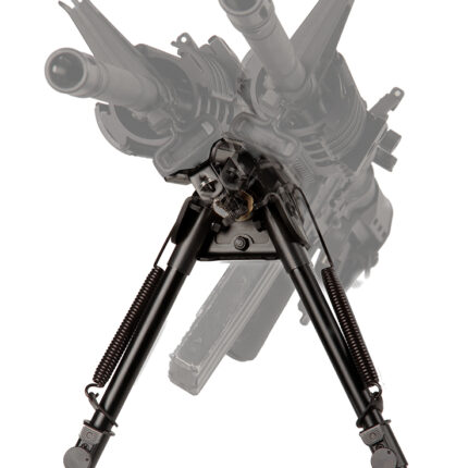 Blackhawk 71BP09BK Sportster Pivot + Traverse Bipod 6"-9"Black Anodized Metal,  Sling Swivel Attached, Rubber Feet