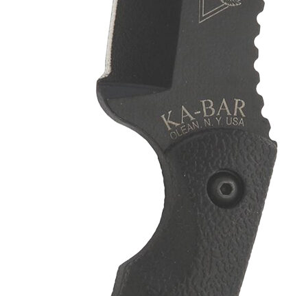 Ka-Bar 2486 TDI Hell Fire 3.56" Fixed Recurve Tanto Plain Black 1095 Cro-Van Blade, Black Ultramid Handle, Includes Sheath