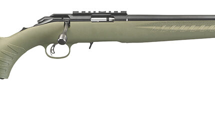 Ruger 8335 American Rimfire Sports South Exclusive Full Size 22 WMR 9+1 18" Satin Blued Threaded Barrel & Alloy Steel Receiver w/Scope Rail, Green Fixed Synthetic Stock, Right Hand
