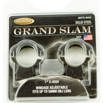 Weaver Mounts 49320 Grand Slam Windage Adjustable  Matte Black 1" Extra High