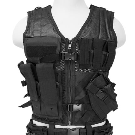 NcStar CTVL2916B Tactical Vest XL-XXL Black PVC/Mesh Webbing