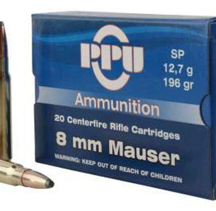 PPU 8MM MAUSER 196GR SP 20RD BOX 10 BOXES PER CASE