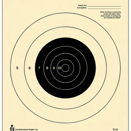 Action Target B16100 Competition NRA Slow Fire Bullseye Tagboard Hanging 25 yds Handgun 10.50" x 12" Black/White 100 Per Box