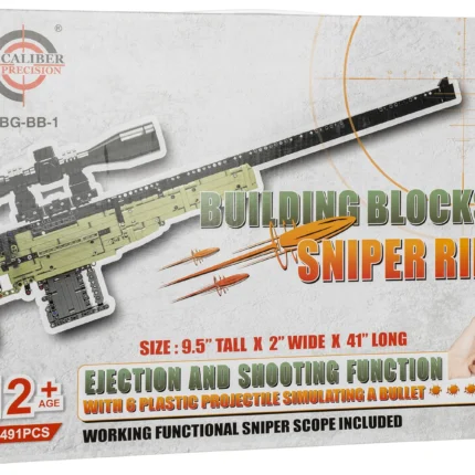 Caliber Gourmet CGBBB1 Sniper Building Blocks Black/Green Plastic 41" Long 1491 Pieces