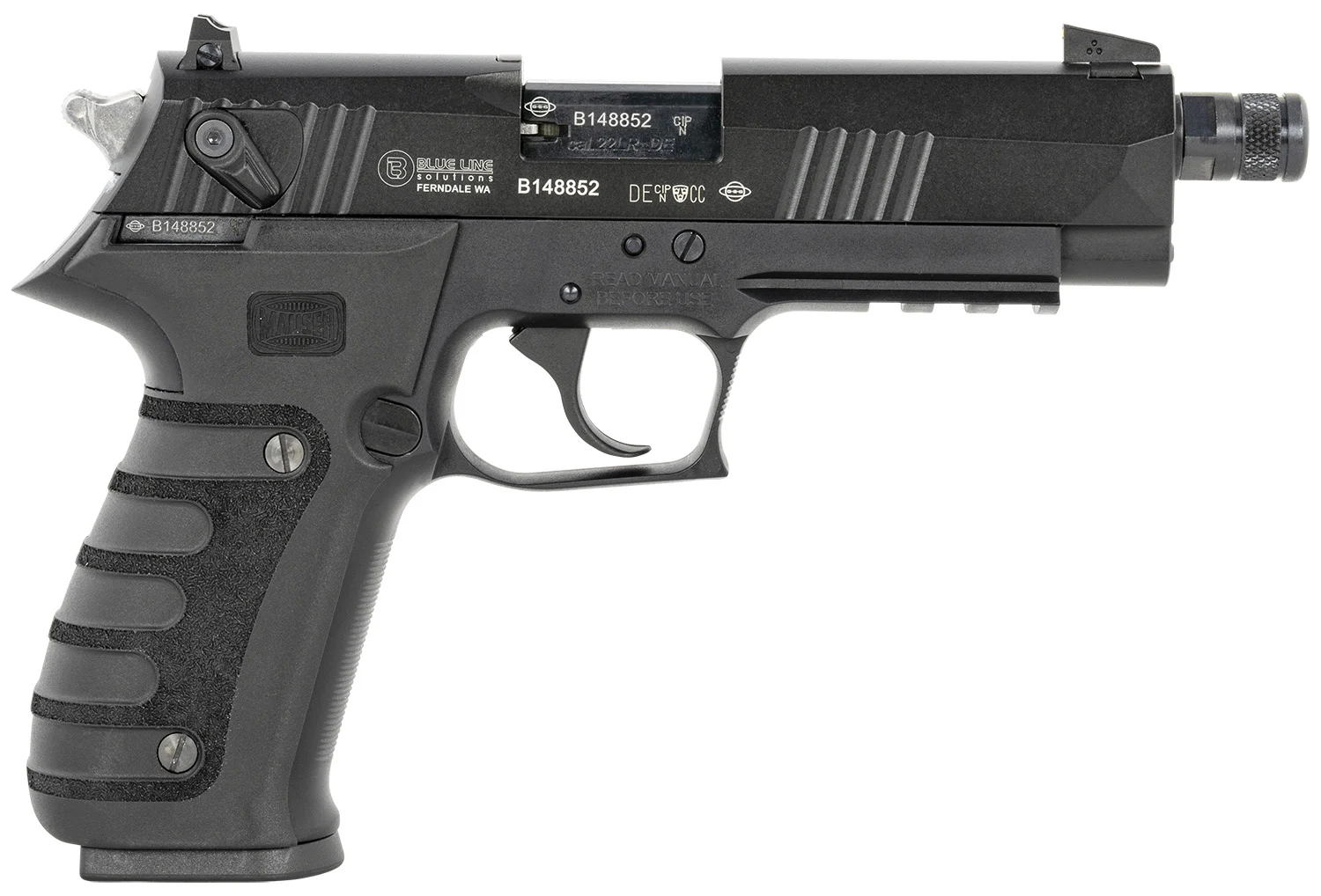 Mauser Rimfire 4010102 M20 22 LR 10+1 4.75" Black Steel Threaded Barrel, Black Serrated Slide, Black Aluminum Frame w/Picatinny Rail, Ambidextrous
