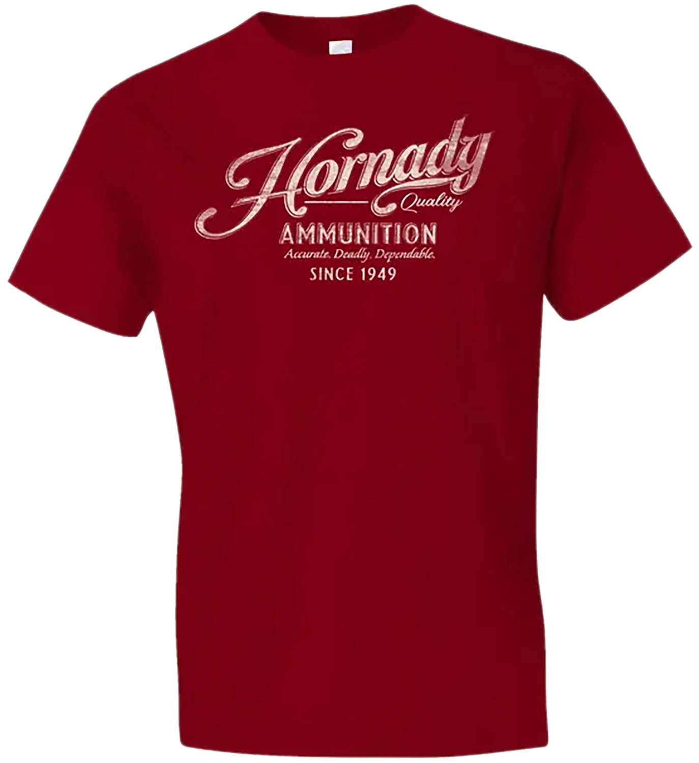 Hornady Gear 31873 Vintage Script Red Cotton Semi-Fitted Large