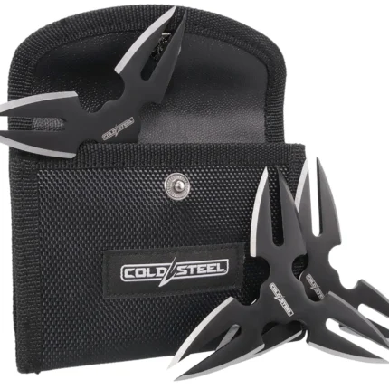 Cold Steel CSTH15STR3PK Throwing Stars  Three 1.50" Black Oxide 420 Stainless Steel Blades Includes Sheath