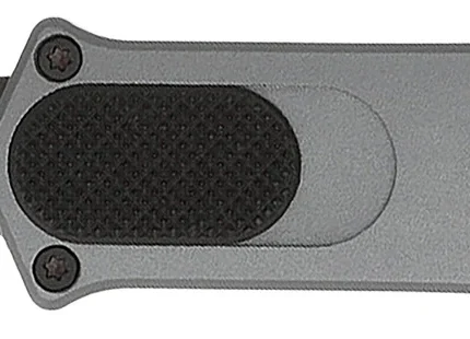 CobraTec Knives CALI952GRYDNS California 952 *CA Compliant 1.75" OTF Drop Point Plain Black Stonewashed D2 Steel Blade, 3" Gray Anodized Aluminum Handle