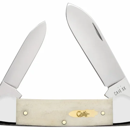 Case 11023 Canoe  Folding Pen/Spear Plain Tru-Sharp SS Blade, Smooth Natural Bone Handle