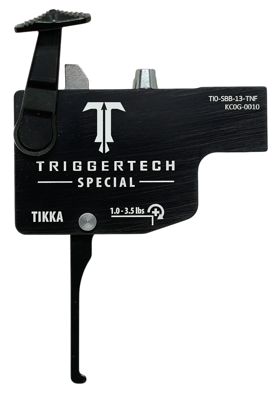 TriggerTech TILSBB13TNF Diamond Black Flat Lever Fits Tikka Left Hand