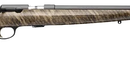 Browning 025259204 T-Bolt Target/Varmint SR 22 WMR 10+1 22" Matte Blued Threaded Barrel, Blue Polished Steel Drilled & Tapped Receiver, Mossy Oak Bottomland Monte Carlo Synthetic Stock, Right Hand