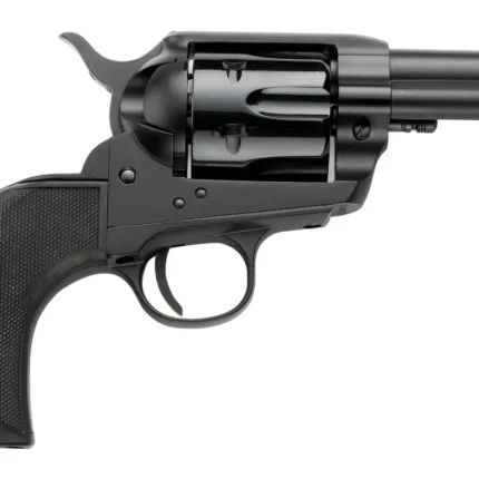 Pietta PFI9ALLOYAS312CB Alloy 9mm Luger 6 Shot 3.50" Matte Black Alloy Steel Barrel & Frame, Black Checkered Grip