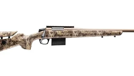 CVA CR4058 Cascade Varmint Hunter 25 Creedmoor 10+1 20" Flat Dark Earth Cerakote Threaded Barrel & Receiver w/Picatinny Rail, Krytek Highlander Adj Comb & LOP Synthetic Stock
