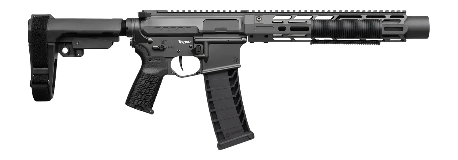 CMMG 94A68CD-TNG Zeroed Banshee Mk4 9mm Luger 33+1 6.50" Black Nitride Threaded Barrel, Tungsten Cerakote Aluminum Receiver w/Picatinny Rail, M-LOK Handguard, Black Polymer CMMG RipBrace, CMMG Zeroed