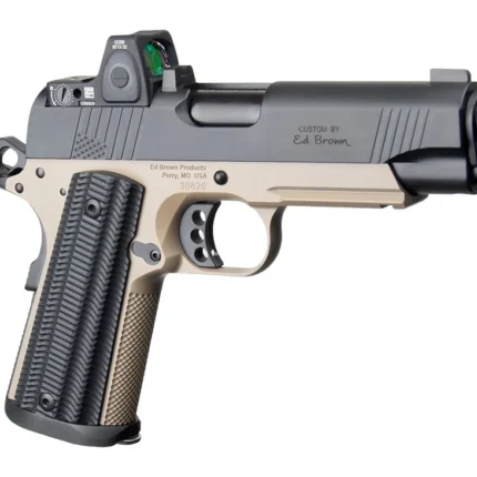 Ed Brown  Special Forces Commander SOCOM w/Optic 45 ACP 7+1 4.25" Black Nitride Barrel, Black Gen4 Stainless Steel Serrated w/Optic Slide, Flat Dark Earth Gen4 Stainless Steel Frame w/Accessory Rail,