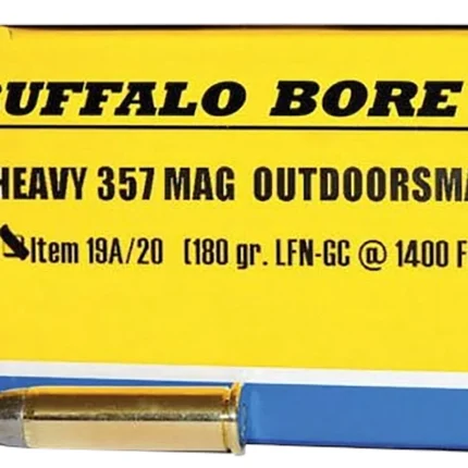 Buffalo Bore Ammunition 19A20 Outdoorsman Strictly Business 357Mag 180gr Hard Cast Flat Nose 20 Per Box/12 Case