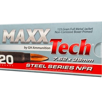 MAXXTECH 7.62X39 STEEL CASE 123GR FMJ 20RD/BX 30BX/CS