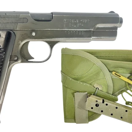 NAVY ARMS MAC 50 PISTOLS SURPLUS 9MM PISTOL W/ HLSTER, CLEANING KIT, LANYARD, ORIGINAL FRENCH MANUAL