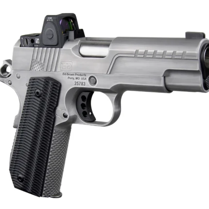 Ed Brown FX2SS FX2 45 ACP 7+1 4.25" Recessed Crown Barrel, Stainless Steel Engraved American Flag/Serrated Slide, Stainless Steel Frame, Trijicon RMRcc 3.25 MOA Sight